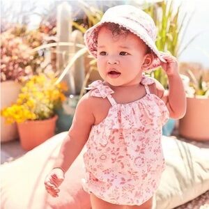 Janie and Jack Baby Floral Bow Strap Romper